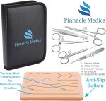 Chirurgisches Nahtset | Wundnaht-Übungsset | Silikon-Nähkissen mit Werkzeugsatz | 24 Wundnaht-Faden chirurgie nähset | Geschenk für Medizinstudenten, Tierärzte, und Zahnärzte | Wundnaht-Videokurs – Bild 2