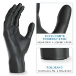 EUROPAPA 100x Nitrilhandschuhe Box Einweghandschuhe, Einmalhandschuhe, Untersuchungshandschuhe, Nitril Handschuhe, puderfrei, ohne Latex, unsteril, latexfrei, disposible gloves (M, Schwarz) – Bild 3