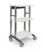 Haeberle doppio Gerätewagen 60 weiß, 1177 mm hoch mit 3 Ablageplatten – Bild 3