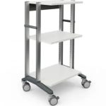 Haeberle doppio Gerätewagen 60 weiß, 1177 mm hoch mit 3 Ablageplatten